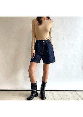 Boat Neck Lip Neck Daily Stretchy Long Sleeve T-shirt