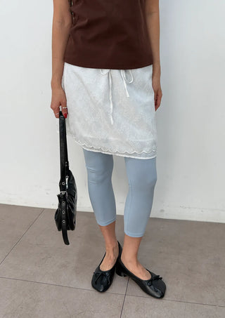 Log Capri Stretchy 3-Free Leggings Summer Layered Pants