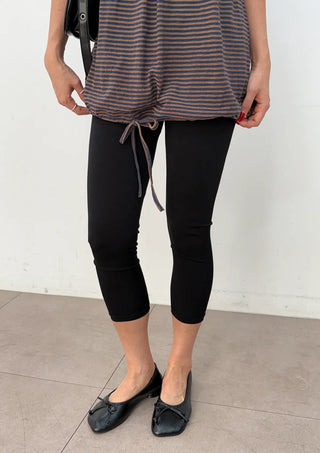 Log Capri Stretchy 3-Free Leggings Summer Layered Pants