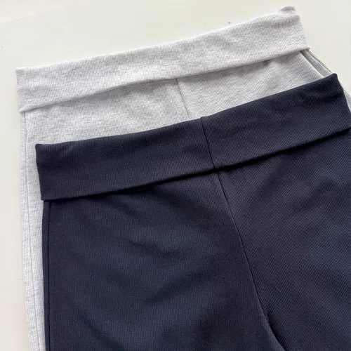 Celine Capri Low-Rise Semi-Wide 34 Length Ribbed Bermuda Bootcut Summer Soft Training Pants
