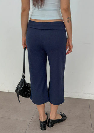 Celine Capri Low-Rise Semi-Wide 34 Length Ribbed Bermuda Bootcut Summer Soft Training Pants