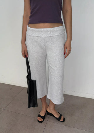 Celine Capri Low-Rise Semi-Wide 34 Length Ribbed Bermuda Bootcut Summer Soft Training Pants