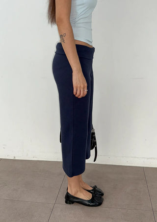 Celine Capri Low-Rise Semi-Wide 34 Length Ribbed Bermuda Bootcut Summer Soft Training Pants