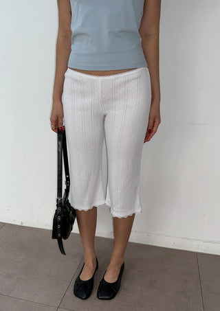 Knotting Capri Flare Bootcut Low-Rise Bermuda Layered 34 Length Summer Pants