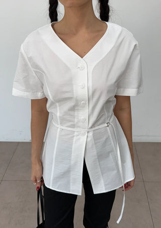 Bonne Wrap V-Neck BrandQual Jacket Two-Way Puff Shirred Wrap Arm Cover Wedding Guest Summer Short Sleeve Blouse