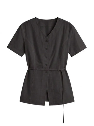 Bonne Wrap V-Neck BrandQual Jacket Two-Way Puff Shirred Wrap Arm Cover Wedding Guest Summer Short Sleeve Blouse