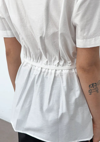 Bonne Wrap V-Neck BrandQual Jacket Two-Way Puff Shirred Wrap Arm Cover Wedding Guest Summer Short Sleeve Blouse