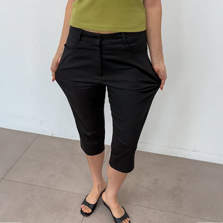 Salty Capri Spandex Slit Side Slit Korean Slacks Suit Wedding Guest Daily 34 Length  Pants