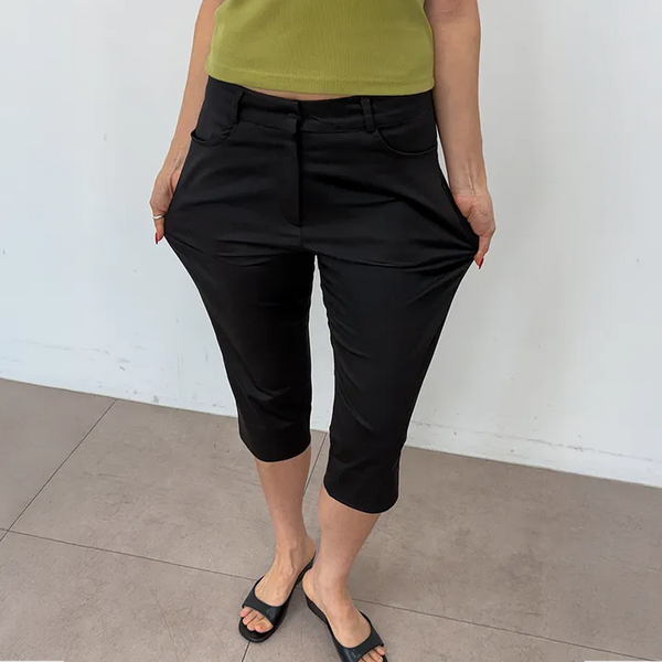 Salty Capri Spandex Slit Side Slit Korean Slacks Suit Wedding Guest Daily 34 Length  Pants