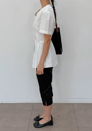 Salty Capri Spandex Slit Side Slit Korean Slacks Suit Wedding Guest Daily 34 Length  Pants