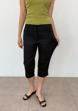 Salty Capri Spandex Slit Side Slit Korean Slacks Suit Wedding Guest Daily 34 Length  Pants