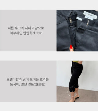 Salty Capri Spandex Slit Side Slit Korean Slacks Suit Wedding Guest Daily 34 Length  Pants
