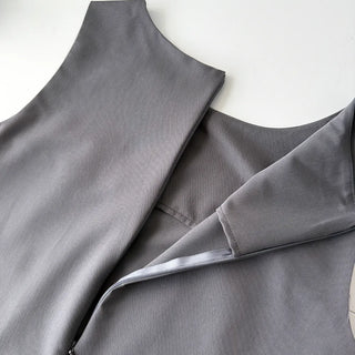 Layered Wedding Guest Sleeveless Long Round Neck H-Line Summer Dress