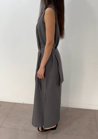 Layered Wedding Guest Sleeveless Long Round Neck H-Line Summer Dress