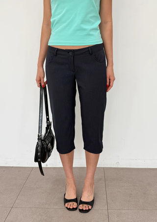 Zeb Stripe Low-Rise 34 Length Capri Lace Hip Slacks Summer Pants