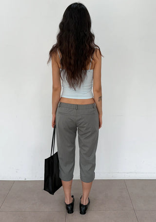 Zeb Stripe Low-Rise 34 Length Capri Lace Hip Slacks Summer Pants