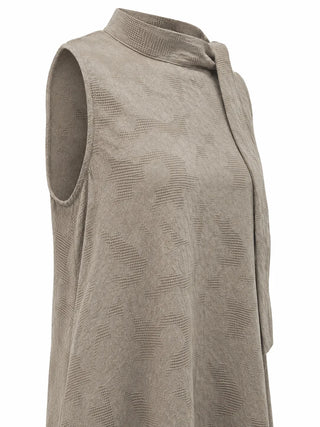 Dua Jacquard Frill H-Line Sleeveless Layered Guest Perforated Sleeveless Dress