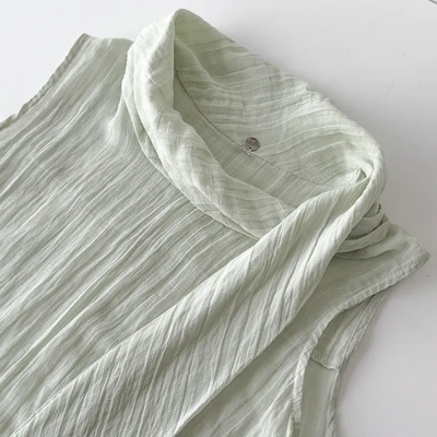 Rope Scarf Tie See-through Sleeveless Summer Wedding Guest Blouse