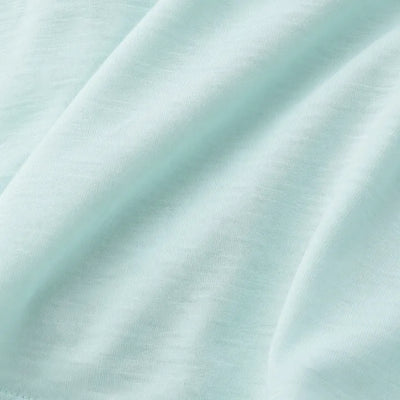 Filly Asymmetrical Boat Neck Loose Box Over Off-Shoulder Mint Core Summer Short Sleeve T-shirt