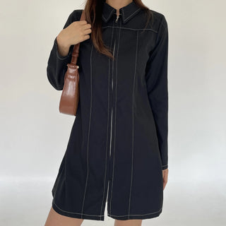 Autumn Stitch Mini Long Sleeve Dress