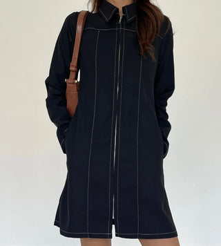 Autumn Stitch Mini Long Sleeve Dress