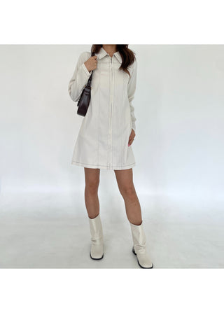 Autumn Stitch Mini Long Sleeve Dress