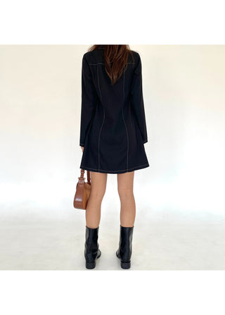 Autumn Stitch Mini Long Sleeve Dress
