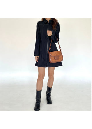 Autumn Stitch Mini Long Sleeve Dress