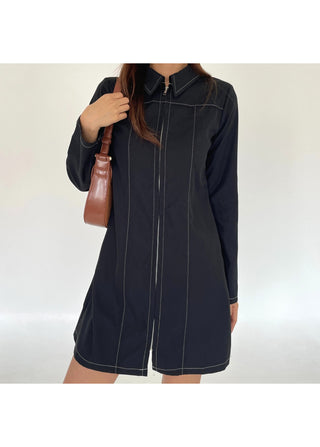 Autumn Stitch Mini Long Sleeve Dress