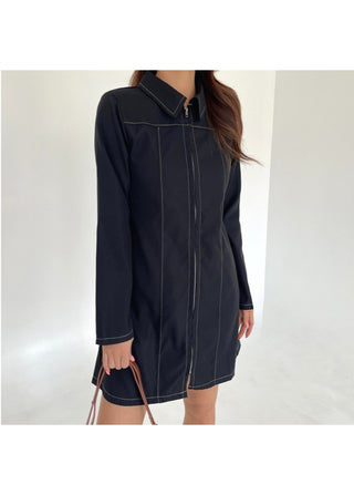Autumn Stitch Mini Long Sleeve Dress