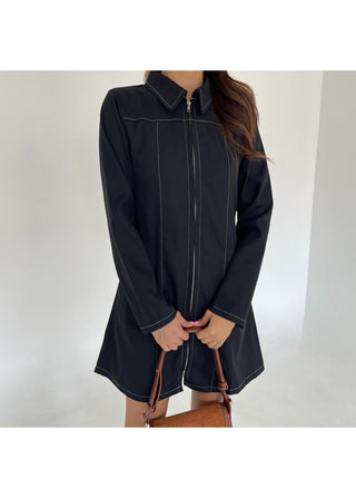 Autumn Stitch Mini Long Sleeve Dress