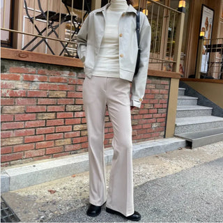 Stretchy Semi-Bootcut Slacks