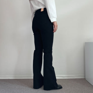 Stretchy Spandex Semi-Bootcut Black Denim