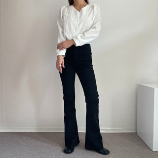Stretchy Spandex Semi-Bootcut Black Denim