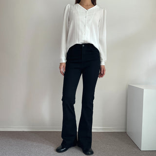 Stretchy Spandex Semi-Bootcut Black Denim