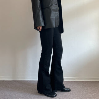 Stretchy Spandex Semi-Bootcut Black Denim