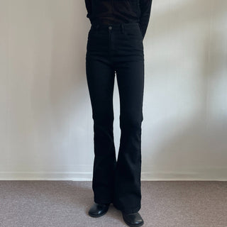 Stretchy Spandex Semi-Bootcut Black Denim