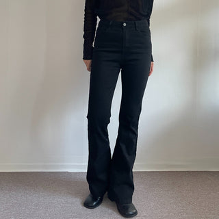 Stretchy Spandex Semi-Bootcut Black Denim
