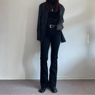 Stretchy Spandex Semi-Bootcut Black Denim