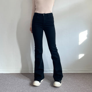 Stretchy Spandex Semi-Bootcut Black Denim