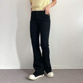 Stretchy Spandex Semi-Bootcut Black Denim