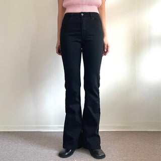 Stretchy Spandex Semi-Bootcut Black Denim