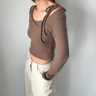Three-way Layered Off-shoulder Asymmetrical T-shirt