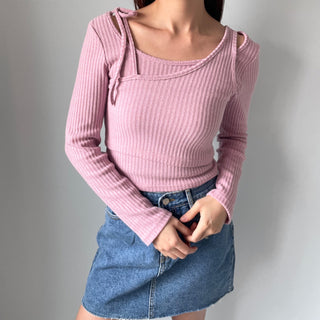 Three-way Layered Off-shoulder Asymmetrical T-shirt