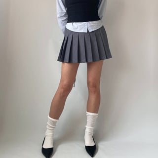 Ribbon Balletcore Pintuck Pleated A-Line Skirt