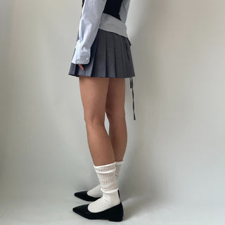 Ribbon Balletcore Pintuck Pleated A-Line Skirt
