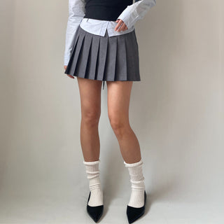 Ribbon Balletcore Pintuck Pleated A-Line Skirt