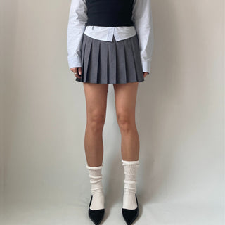 Ribbon Balletcore Pintuck Pleated A-Line Skirt