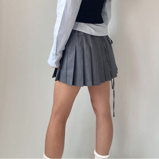 Ribbon Balletcore Pintuck Pleated A-Line Skirt
