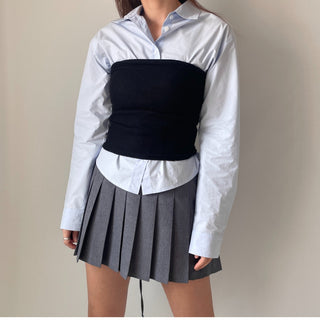 Ribbon Balletcore Pintuck Pleated A-Line Skirt